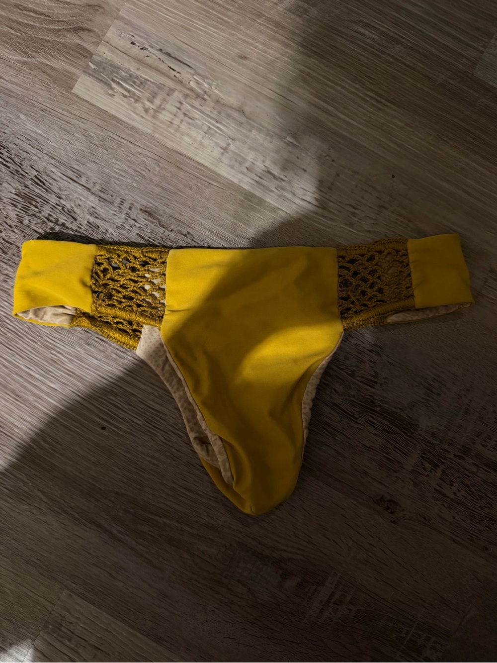 Acacia Yellow Crochet-Side Women’s Swim Bottom